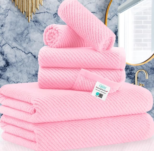 Detalle de Pink Towels Towel Set of 6 with 30" Bath Towels