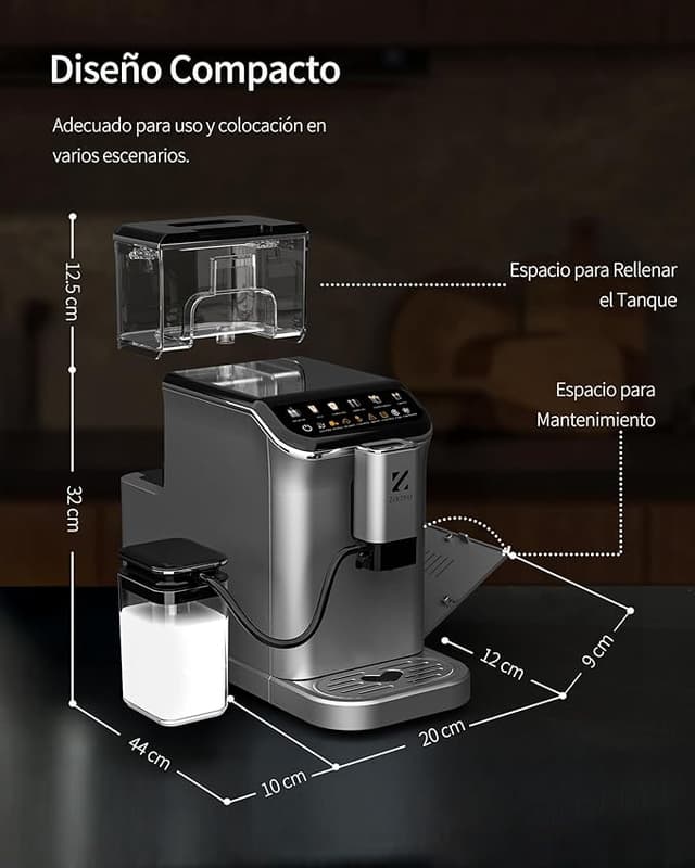 Detalle 2 de ZACHVO Cafetera superautomática 1,5 L