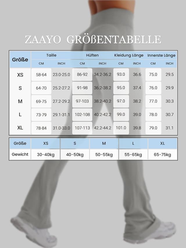 Detalle 2 de ZAAYO Flared Leggings Damen „Invisible Scrunch Butt“ mit hoher Taille für Yoga & Workout