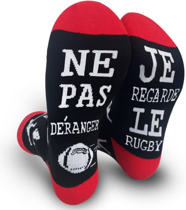 Thumbnail 6 de PLAYFUL SMILE chaussettes humour homme 43-46 (rugby) : idée cadeau pour papa, grand-père et ado