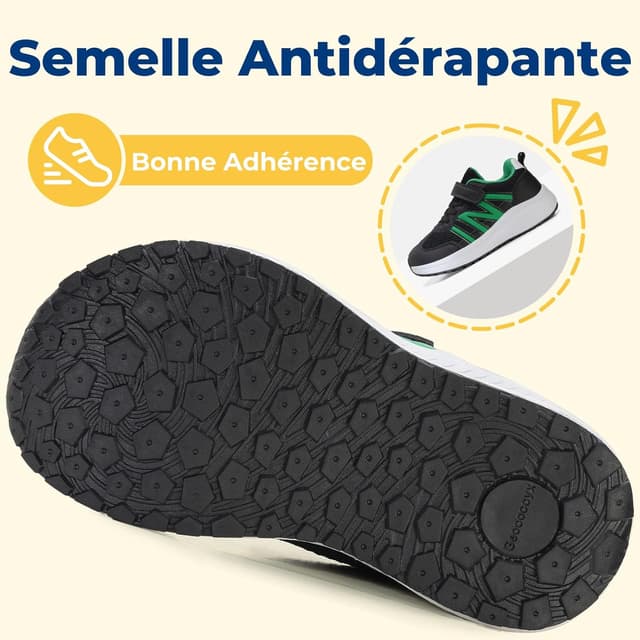 Detalle de Geococcyx Baskets enfant pour pieds larges (26–36 EU) – respirantes, légères et antidérapantes