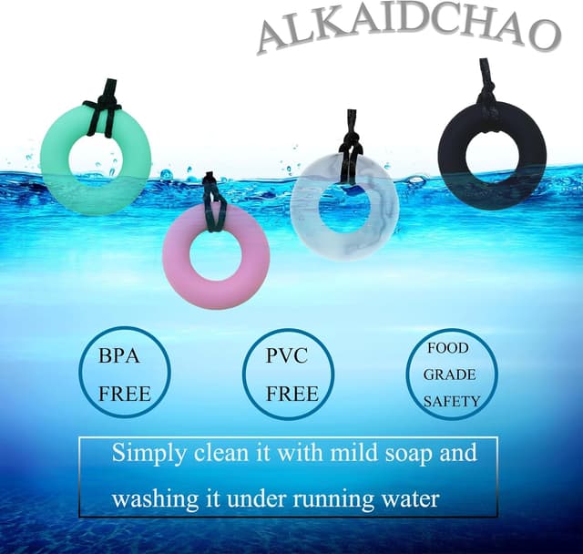 Detalle 1 de ALKAIDCHAO Silicone Chew Necklace 4 pack
