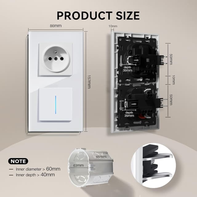 Thumbnail 4 de BSEED Interrupteur va-et-vient 157 mm ⚙