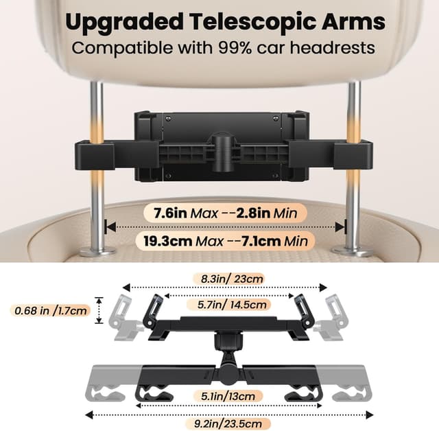 Thumbnail 6 de NEUTYPECHIC Support tablette voiture extensible 23,5 cm