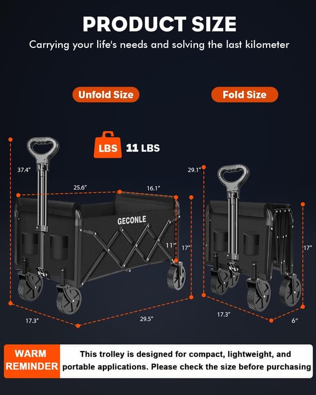 Detalle de GECONLE 100L Festival trolley 95 x 75 x 44cm
