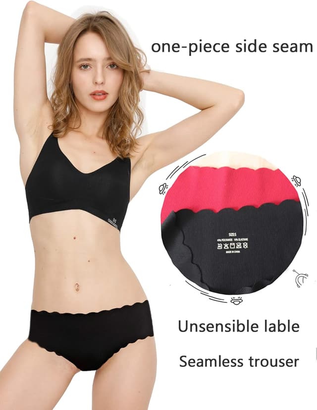 Detalle de Culottes femme Donpapa sans couture en microfibre (lot 3/6) – invisibles sous les vêtements