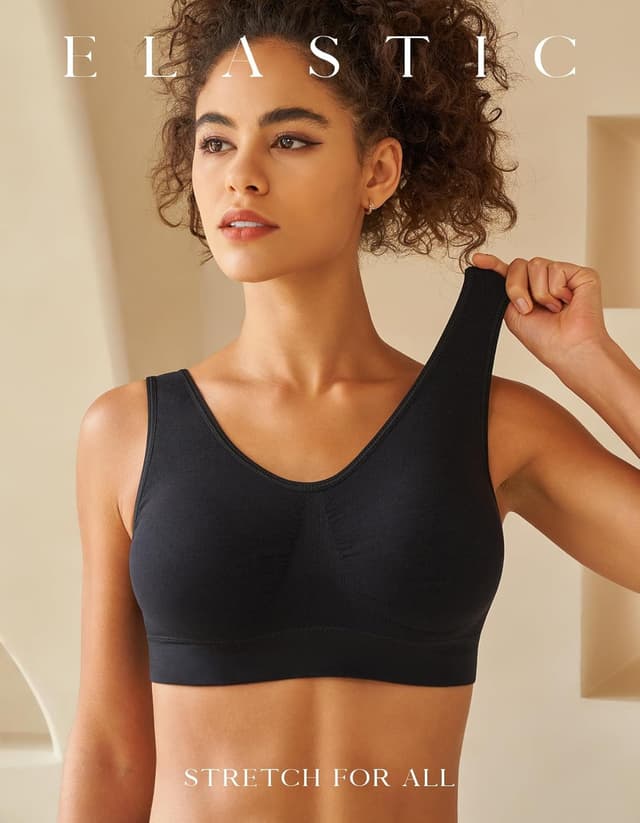 Detalle de SIMIYA Super Comfort Bra: non-wired, removable pad sleep & leisure sports bra (plus size)
