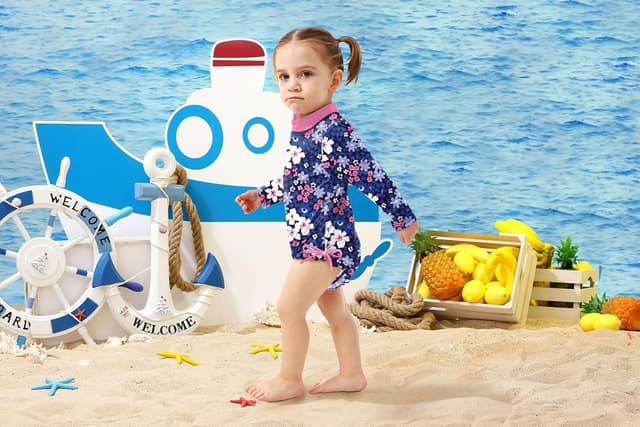 Detalle de BesserBay Baby Mädchen Rash Guard Einteiler mit UPF 50+ (Langarm, 0–36 Monate)