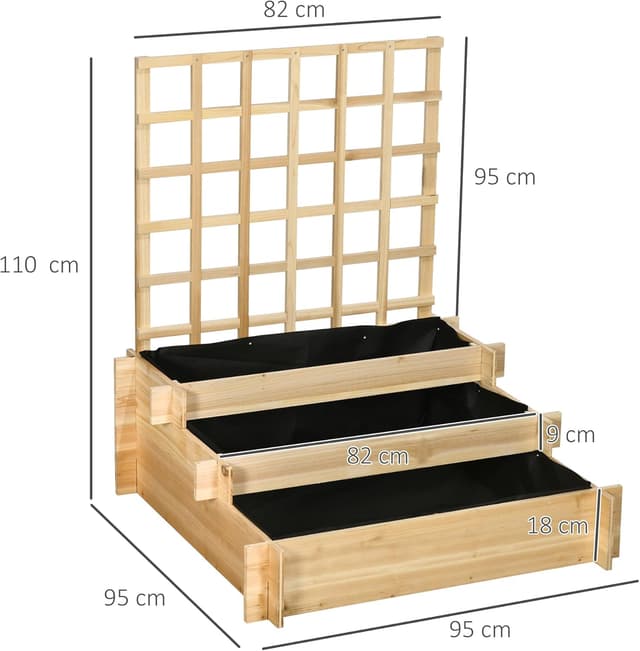 Thumbnail 6 de Outsunny 3 Tier Planters with Trellis