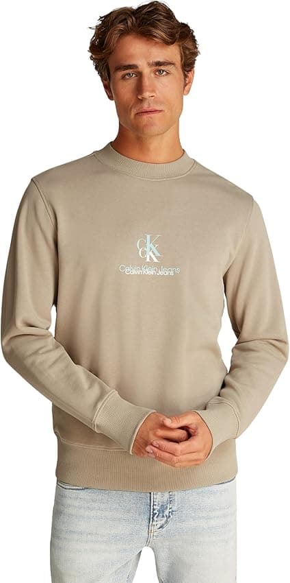 Detalle de Calvin Klein Shadow Logo Sudadera Hombre XS beige