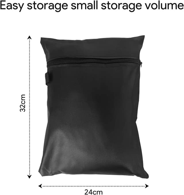 Detalle 2 de Patio waterproof hanging egg chair cover (115x190cm) in 210D Oxford fabric with zipper – Black