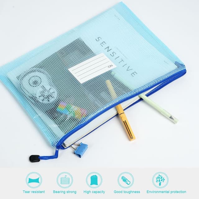 Detalle de Vicloon Dokumententasche A4 (10er-Set) mit Reißverschluss und Etikett