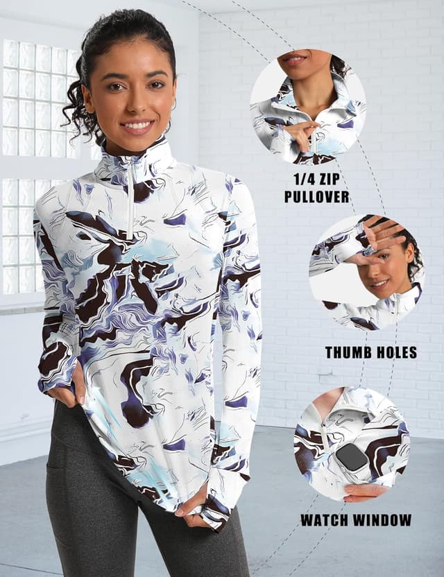 Detalle de IECCP Women’s Long Sleeve Golf Shirt (1/4 Zip) with UPF 50+ Sun Protection