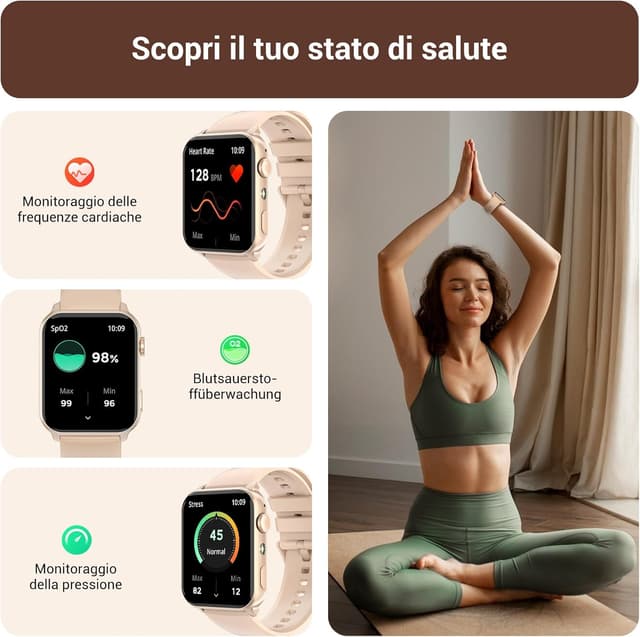 Detalle 2 de IOWODO Smartwatch 1,91" rosa