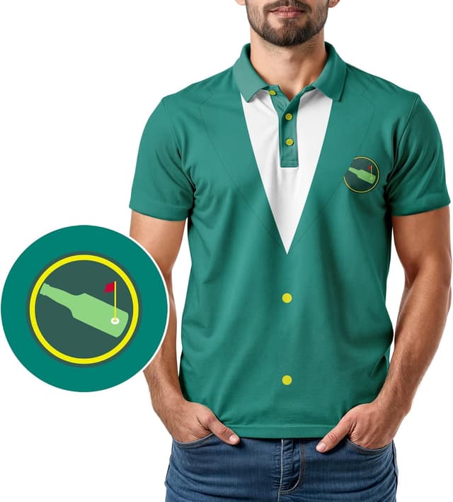 Detalle de Funny Parody Golf Polo Shirt – UPF 40 Quick-Dry Moisture-Wicking Relaxed Fit