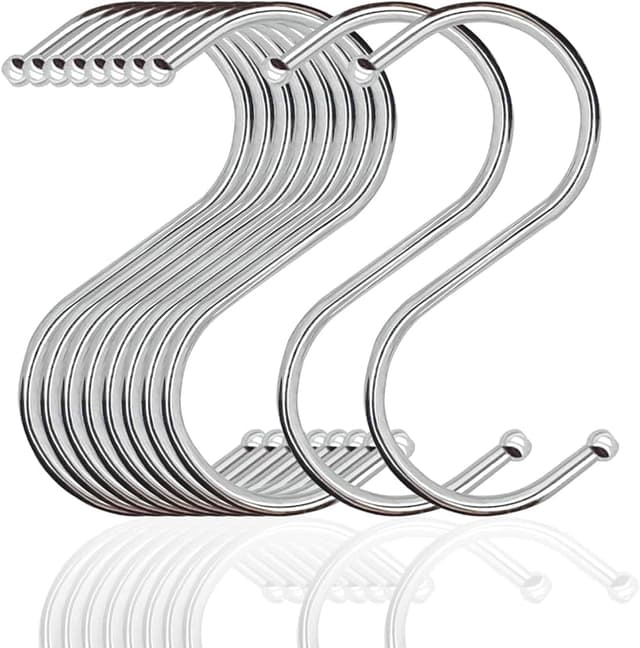 Detalle de Yogopro 20 ganci a S pesanti in acciaio inox: multifunzione per cucina, bagno e armadio
