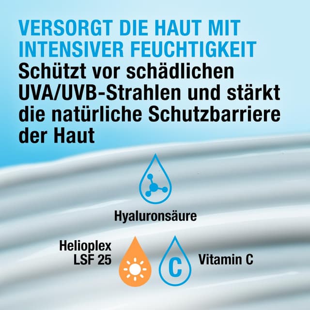 Detalle de Neutrogena Hydro Boost Aqua Fluid LSF 25 – leichte Feuchtigkeitscreme mit Hyaluronsäure & Vitamin C, 50 ml