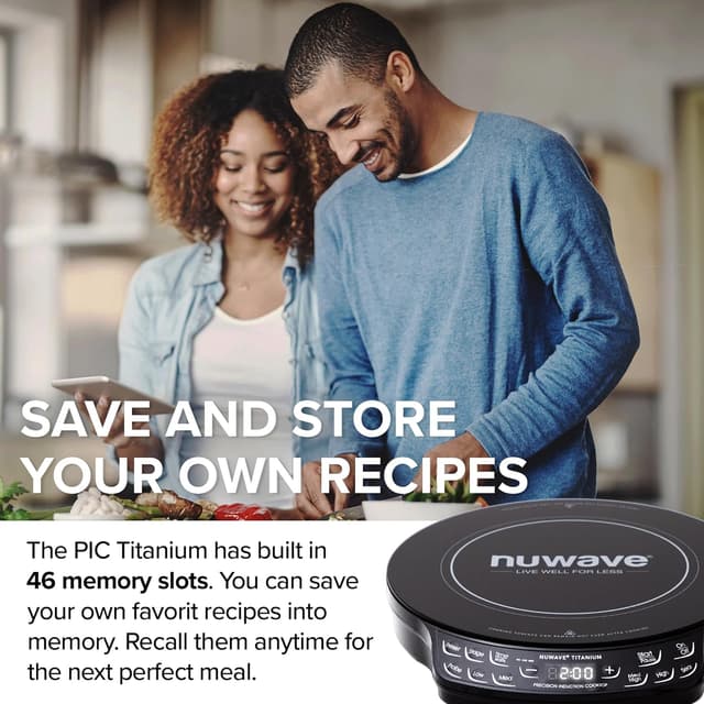 Detalle de Nuwave Upgraded Induction Cooktop with Digital Temp Probe and 106 Temperature Controls
