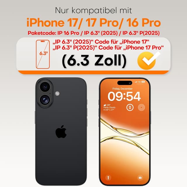 Detalle 2 de TOCOL iPhone 17 Panzerglas 6,3" 2er-Set