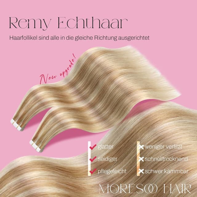Thumbnail 1 de Moresoo Blonde Tape-in 12 Inch 20 Pieces hair extensions 💇♀