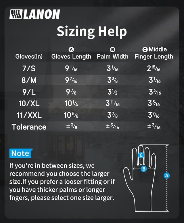 Detalle 2 de LANON Wasserdichte Arbeitshandschuhe M/8