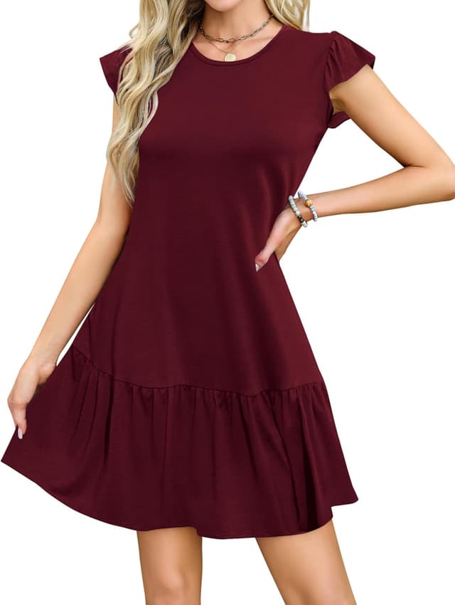 Thumbnail 6 de Zeagoo Robe d’été femme col rond longueur genou, manches courtes légères (taille S à XXL)