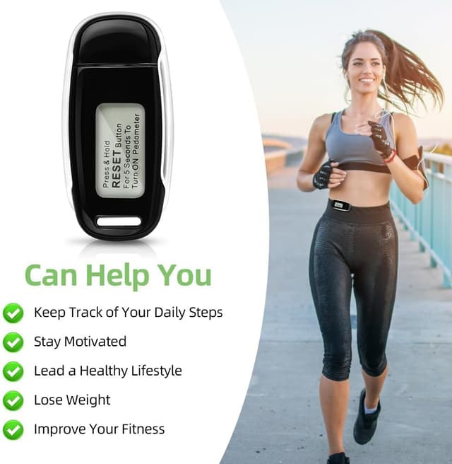Detalle de Flintronic pedometro contapassi da passeggio con sensore 3D a 3 assi e clip, portatile per bambini e fitness uomo/donna/anziani