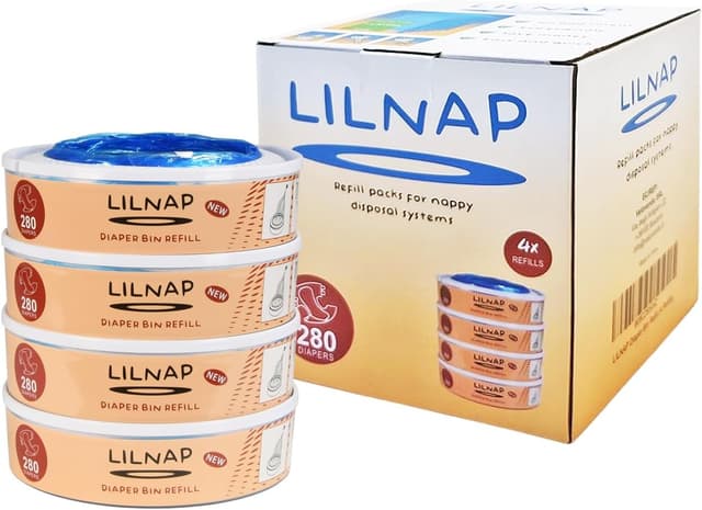 Detalle 1 de LILNAP 6 Nachfüllkassetten (runde Kassetten) für Angelcare Windeleimer & Litter Locker II – Neues Design