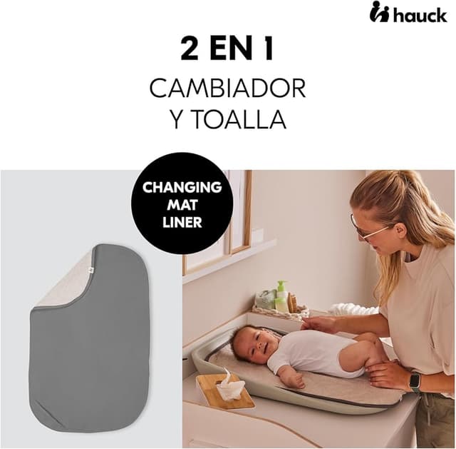 Thumbnail 1 de hauck Funda Cambiador Bebe 69x44 cm — Topper muselina y rizo