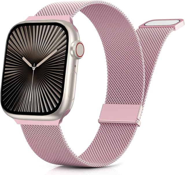 Detalle de Tuocal Metal Upgraded Strap for Apple Watch (38/40/41/42mm) – Dual Magnetic Stainless Steel Mesh Replacement