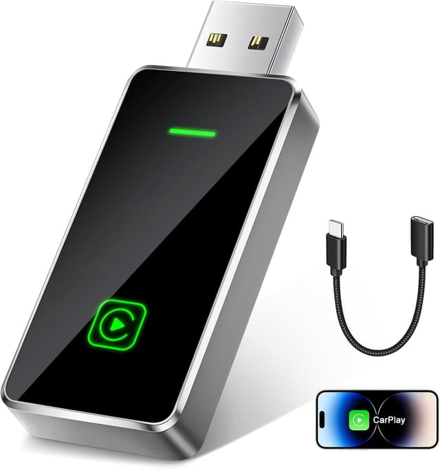 Detalle de CUGEFRE Adattatore CarPlay senza fili: converti CarPlay cablato in wireless, Plug & Play per iPhone (iOS 12+)