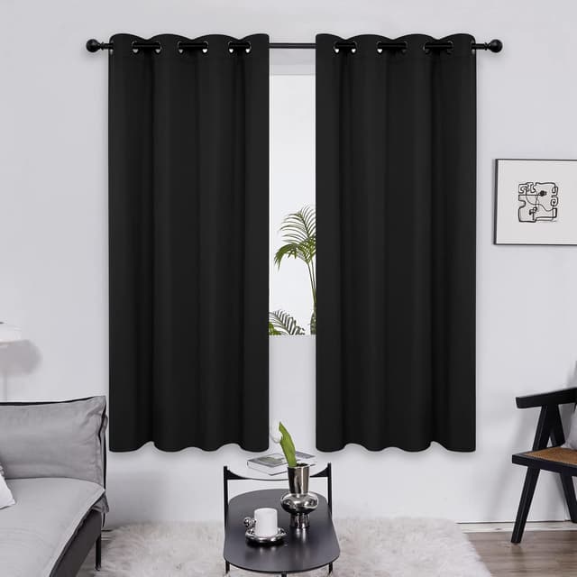 Detalle 2 de Deconovo Thermal Blackout Eyelet Curtains, 72" drop (ring top), 2 panel pack for bedrooms