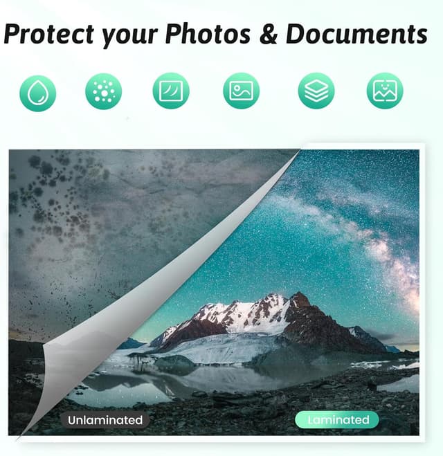 Detalle de MAXDONE A4 4-in-1 Thermal Laminator Kit with Hot & Cold Settings, Pouches, Trimmer & Corner Rounder