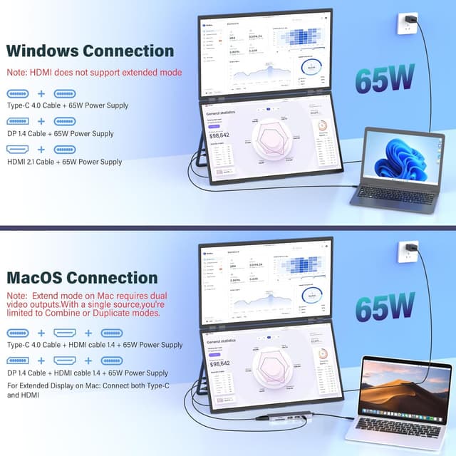 Thumbnail 4 de InnoView 23.8" Dual Portable Monitor 4K