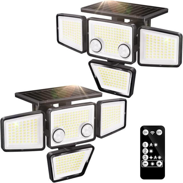 Detalle de K KASONIC Luces Solares Exteriores Doble Sensor 🌞 2500LM Paquete de 2
