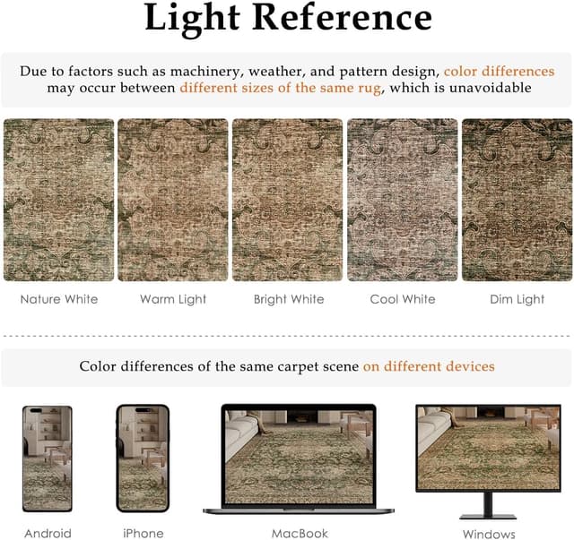 Thumbnail 1 de HUGEAR Vintage Rug 160x230cm Green