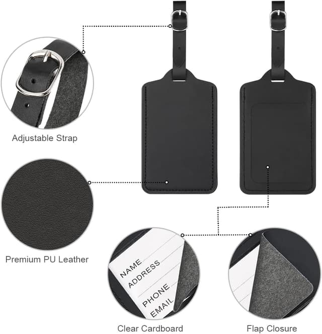 Thumbnail 2 de flintronic Étiquettes d'identification noir 4 pcs