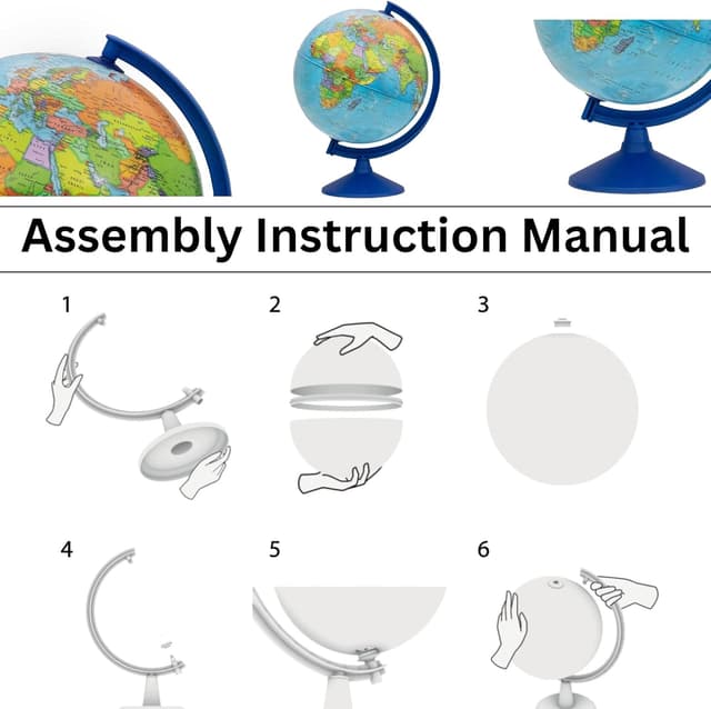Detalle 2 de Educational World Globe 30cm Swivel Globe
