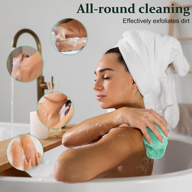 Detalle 1 de African net sponge 1 mint green scrubber