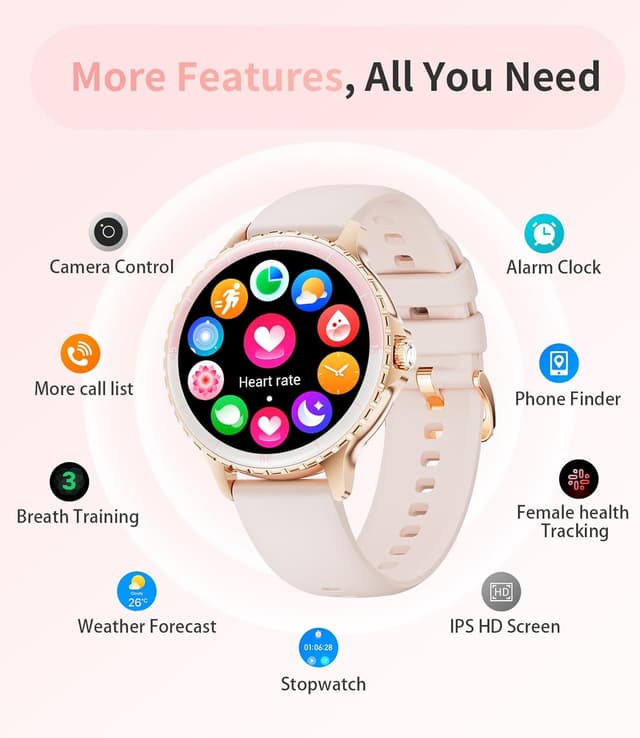 Detalle 2 de LIGE Smart Watch Women 1.27" HD fitness tracker