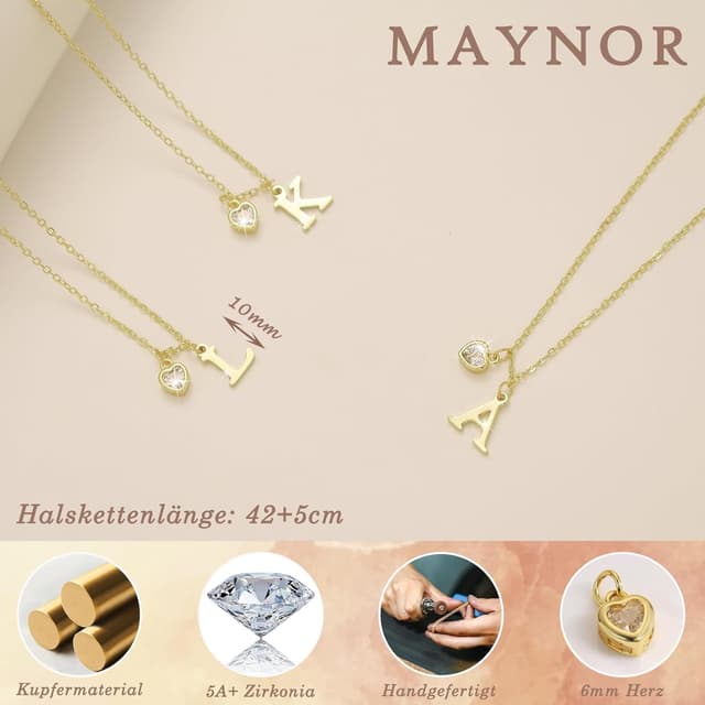 Detalle 1 de Buchstaben Kette Maynor Gold A-Z 18K 42 cm