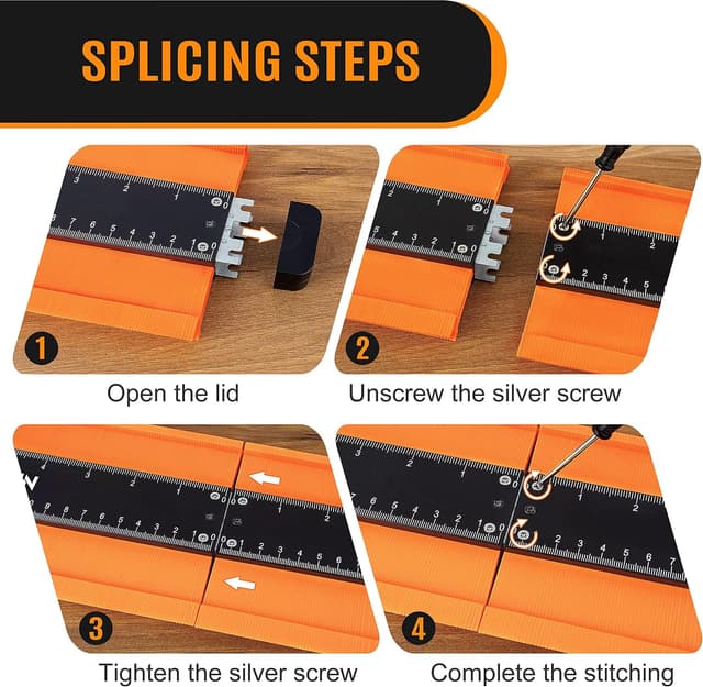 Detalle de DODOWIN Connectable Contour Gauge 20-inch – laminate flooring profile measuring template for woodworking