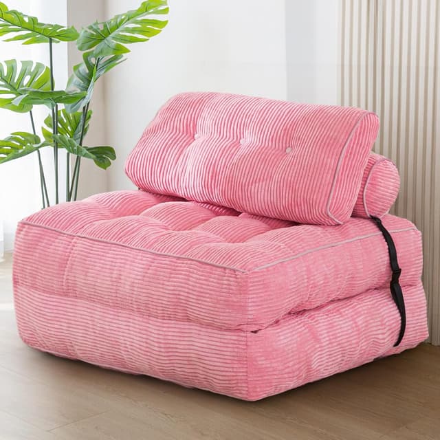 Detalle de MAXYOYO Folding Sofa Bed – Convertible Sleeper Chair Bed in Pink