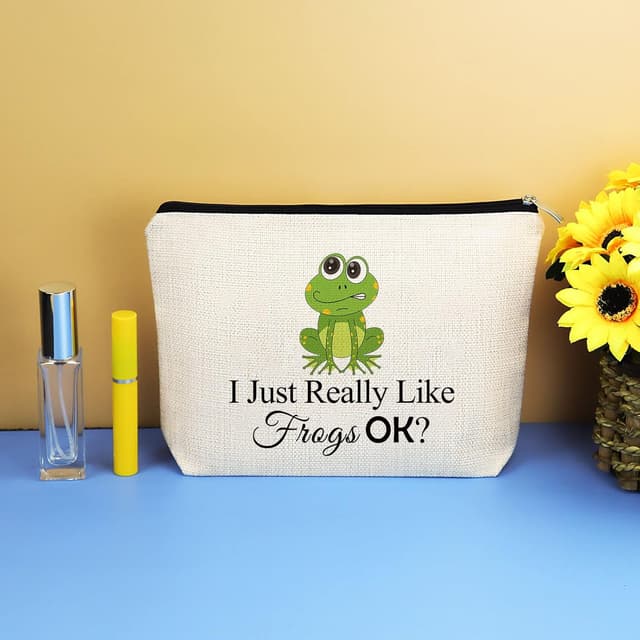 Thumbnail 6 de Frog Lover Gifts Funny Frog Cosmetic Bag – double-sided frog print travel pouch for makeup and toiletries