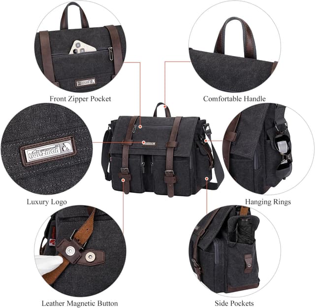 Thumbnail 6 de WITZMAN Sac messager toile 17 pouces