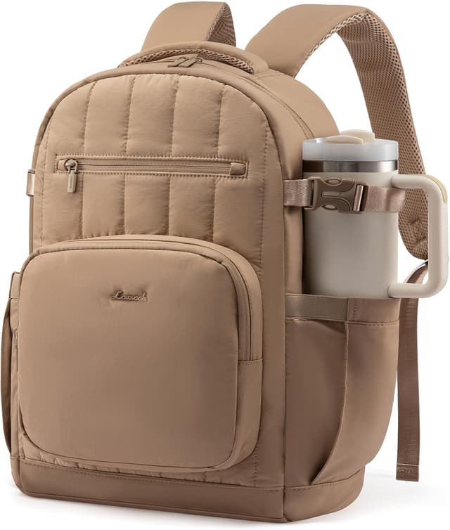 Detalle de LOVEVOOK Damen-Rucksack für 15,6 Zoll, wasserdicht, Schulrucksack mit Laptopfach