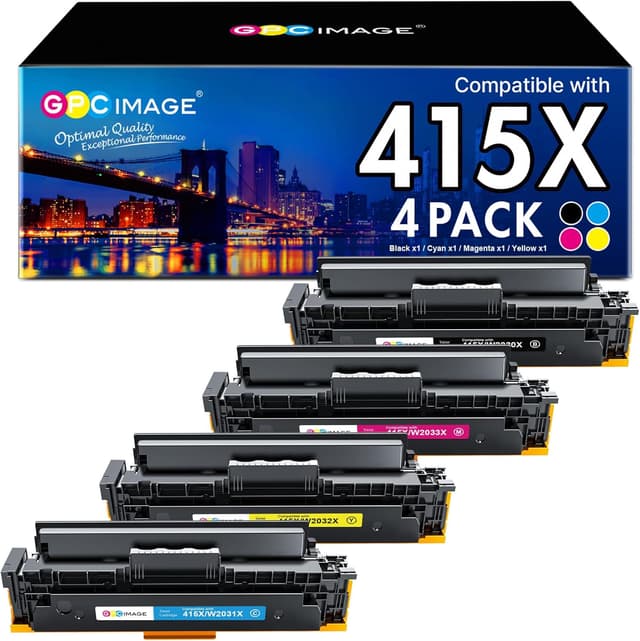 Detalle de GPC IMAGE 415X Multipack kompatibel zu HP 415A / 415X (W2030X–W2033X) für HP Color LaserJet Pro MFP M479 & M454 – 4er-Pack