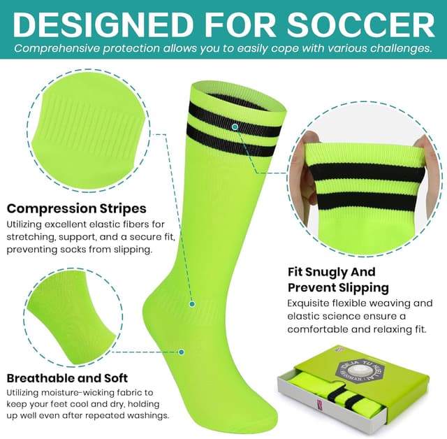 Detalle de brooman Kids Firm Ground Soccer Cleats with Soccer Socks (Boys & Girls)