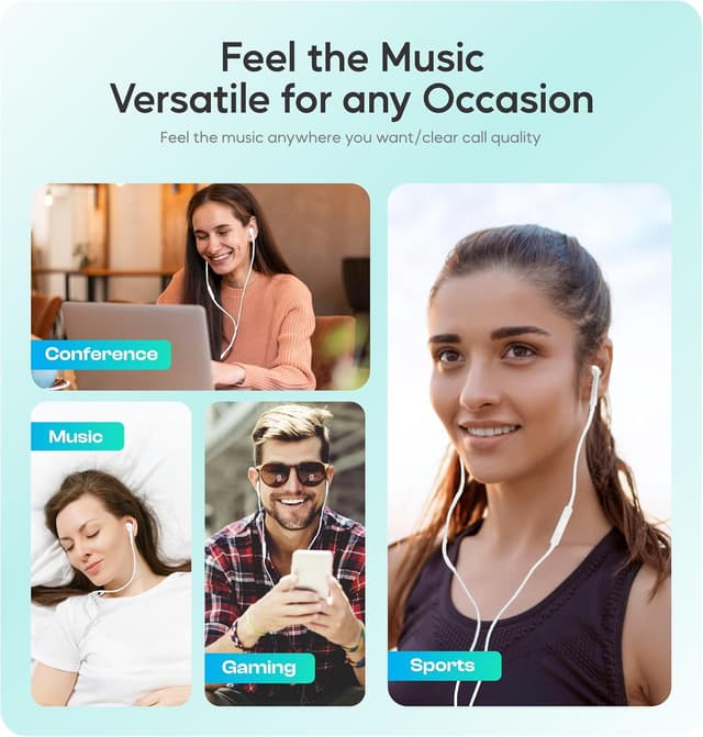 Detalle 2 de zaanieo Wired Headphones Earbuds with Microphone