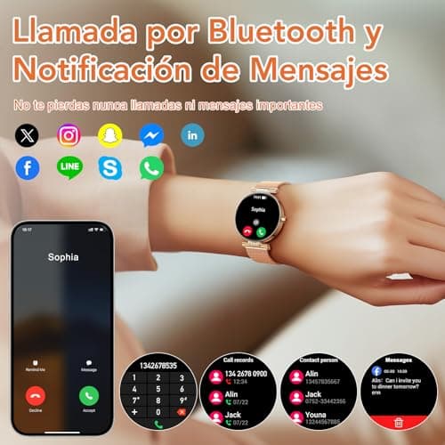 Thumbnail 2 de CIVO Reloj Smart Mujer Oro Rosa ✨ - Llamadas y Mensajes